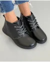 Ghete Negre Din Piele Naturala Imblanite XH-2798 4