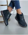 Ghete Piele Naturala Bleumarin Imblanite XH-2798 4