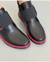 Ghete Piele Naturala Negru Cu Bordo Imblanite AK77 4