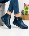 Ghete Scurte Imblanite Dama Piele Naturala Bleumarin SD-317 3