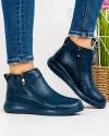 Ghete Scurte Imblanite Dama Piele Naturala Bleumarin SD-317 2
