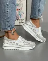Pantofi Albi Perforati Piele Naturala XH-3009 1
