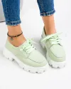 Pantofi Casual Cu Siret Verzi Piele Naturala AW383 4