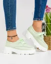 Pantofi Casual Cu Siret Verzi Piele Naturala AW383 2