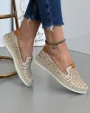 Pantofi Casual Dama Bej Cu Talpa Cusuta Piele Naturala AKF02 1