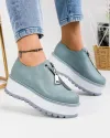 Pantofi Casual Dama Piele Naturala Albastri IN455C 4