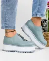 Pantofi Casual Dama Piele Naturala Albastri IN455C 2
