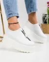 Pantofi Casual Dama Piele Naturala Albi IN455A 2