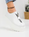 Pantofi Casual Dama Piele Naturala Albi IN455A 1