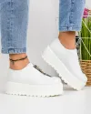 Pantofi Casual Dama Piele Naturala Albi IN455A 3