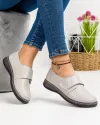 Pantofi Casual Dama Piele Naturala Cu Bareta Gri XH040 3