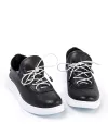 Pantofi casual dama piele naturala negri cu inchidere slip-on si perforatii AKD23039 5