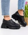 Pantofi Casual Dama Piele Naturala Negri PC837 2