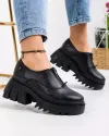 Pantofi Casual Dama Piele Naturala Negri PC837 4