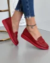 Pantofi Casual Dama Piele Naturala Perforati Rosii AK1100 4