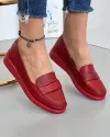 Pantofi Casual Dama Piele Naturala Perforati Rosii AK1100 2