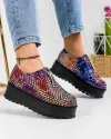 Pantofi Casual Dama Piele Naturala Print Buline Colorate IN455F 3