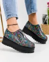 Pantofi Casual Dama Piele Naturala Print Mozaic IN455B 4