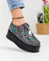 Pantofi Casual Dama Piele Naturala Print Mozaic IN455B 1