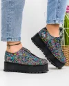 Pantofi Casual Dama Piele Naturala Print Mozaic IN455B 3