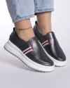Pantofi Casual Inchidere Cu Elastic Pe Lateral Pewter Piele Naturala AW354 2