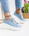 Pantofi Casual Piele Naturala Albastri IN504 2