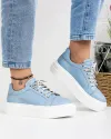 Pantofi Casual Piele Naturala Albastri IN504 4