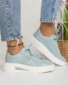 Pantofi Casual Piele Naturala Albastru Deschis AW421 2