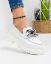 Pantofi Casual Piele Naturala Albi IN5007 1