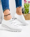Pantofi Casual Piele Naturala Albi IN510 3