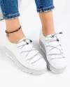 Pantofi Casual Piele Naturala Albi IN510 2