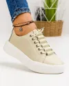 Pantofi Casual Piele Naturala Bej T-16 4