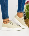 Pantofi Casual Piele Naturala Bej T-16 2