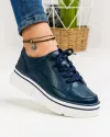 Pantofi Casual Piele Naturala Bleumarin AW349 3