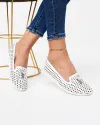 Pantofi Casual Piele Naturala Cu Accesoriu Metalic Albi AK0206 1