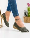 Pantofi Casual Piele Naturala Dama Kaki XH-3001 4