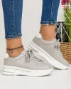 Pantofi Casual Piele Naturala Gri Deschis AW392 2