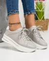 Pantofi Casual Piele Naturala Gri Deschis AW392 3