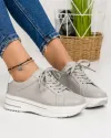 Pantofi Casual Piele Naturala Gri Deschis AW392 4