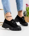 Pantofi Casual Piele Naturala Intoarsa Negri IN460 2