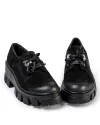 Pantofi Casual Piele Naturala Intoarsa Negri IN460 5