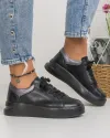 Pantofi Casual Piele Naturala Negri AW363 1