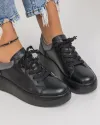 Pantofi Casual Piele Naturala Negri AW363 4