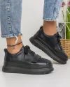 Pantofi Casual Piele Naturala Negri AW417 3