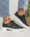 Pantofi Casual Piele Naturala Negri AW421 3