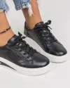 Pantofi Casual Piele Naturala Negri AW421 4