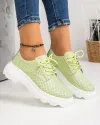 Pantofi Casual Piele Naturala Perforati Verzi AW382 2