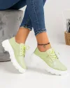 Pantofi Casual Piele Naturala Perforati Verzi AW382 3