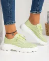 Pantofi Casual Piele Naturala Perforati Verzi AW382 1