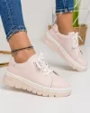 Pantofi Casual Piele Naturala Roz AW440 3